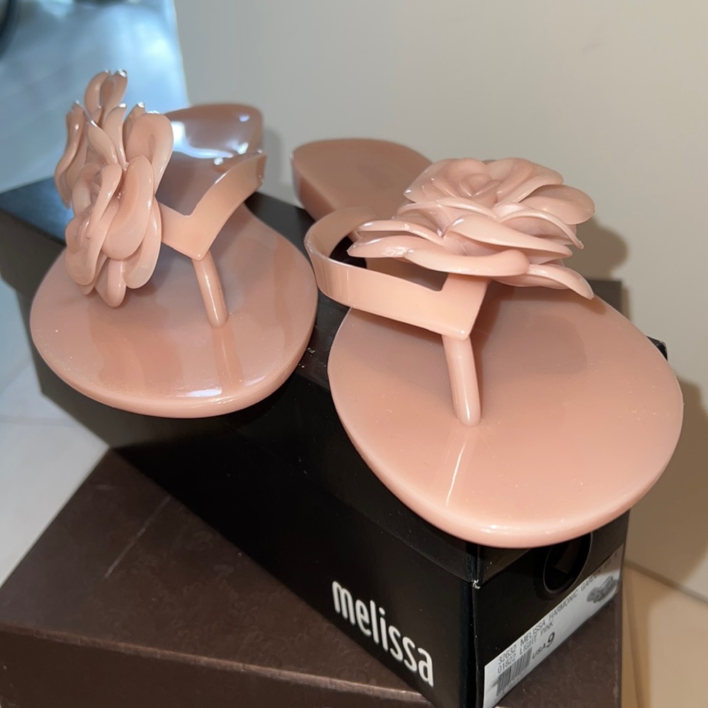 Melissa Garden pink sandals in size 9. Never worn original box.
